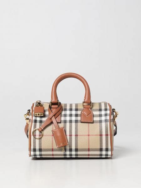 borsa burberry bowling|Borsa bowling mini Check (Marrone betulla scuro) .